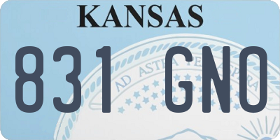 KS license plate 831GNO