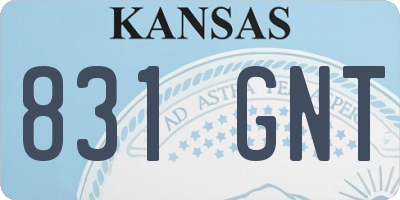 KS license plate 831GNT