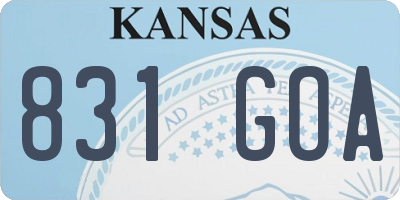 KS license plate 831GOA