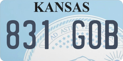 KS license plate 831GOB