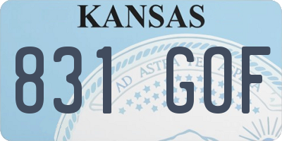 KS license plate 831GOF