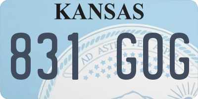 KS license plate 831GOG