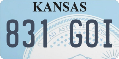 KS license plate 831GOI