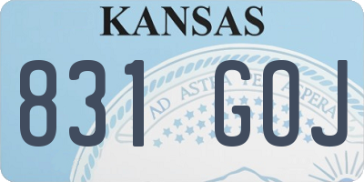 KS license plate 831GOJ
