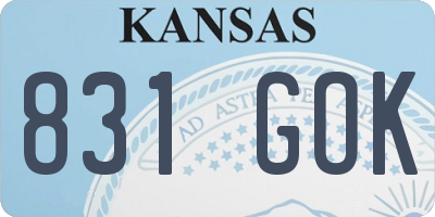 KS license plate 831GOK