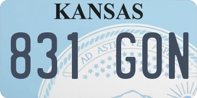 KS license plate 831GON