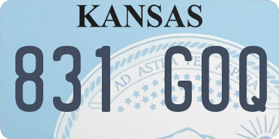 KS license plate 831GOQ