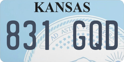 KS license plate 831GQD