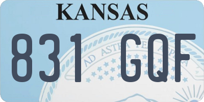 KS license plate 831GQF