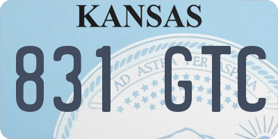 KS license plate 831GTC