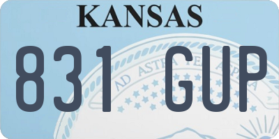 KS license plate 831GUP