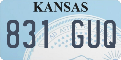 KS license plate 831GUQ