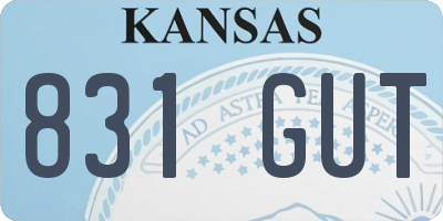 KS license plate 831GUT
