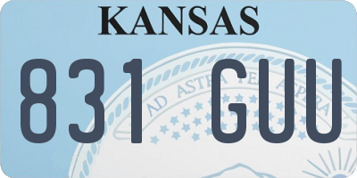 KS license plate 831GUU