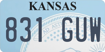 KS license plate 831GUW