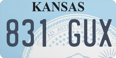 KS license plate 831GUX