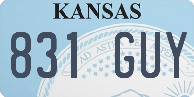 KS license plate 831GUY