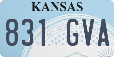 KS license plate 831GVA