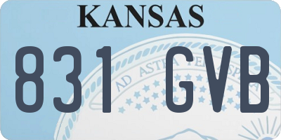 KS license plate 831GVB