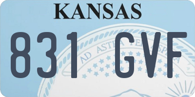 KS license plate 831GVF