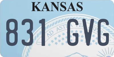 KS license plate 831GVG