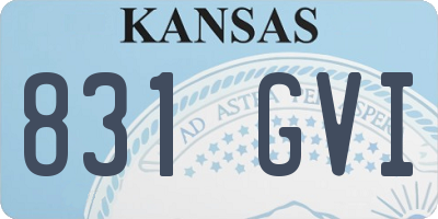 KS license plate 831GVI