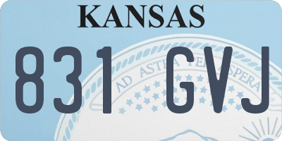 KS license plate 831GVJ