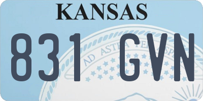 KS license plate 831GVN