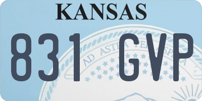 KS license plate 831GVP