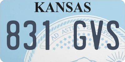 KS license plate 831GVS