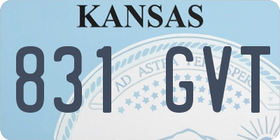 KS license plate 831GVT