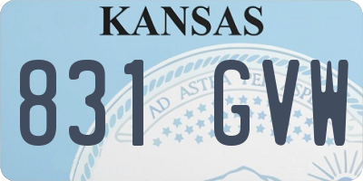 KS license plate 831GVW
