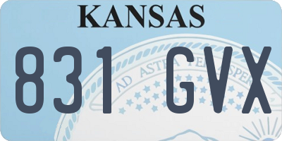 KS license plate 831GVX