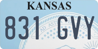 KS license plate 831GVY
