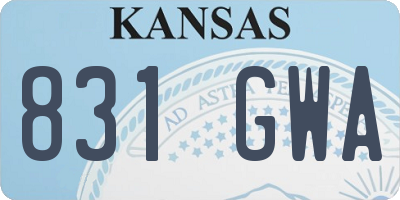 KS license plate 831GWA