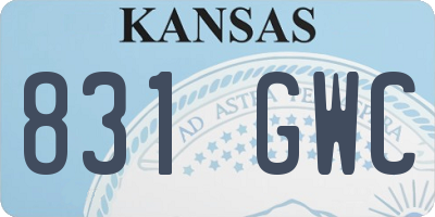 KS license plate 831GWC