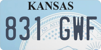 KS license plate 831GWF