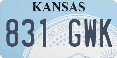 KS license plate 831GWK