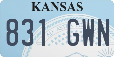 KS license plate 831GWN