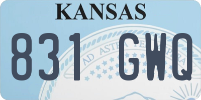 KS license plate 831GWQ