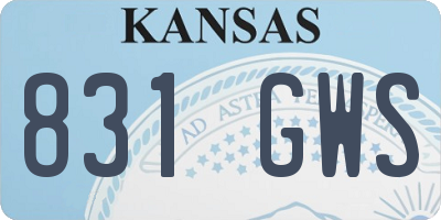 KS license plate 831GWS