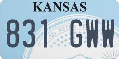 KS license plate 831GWW