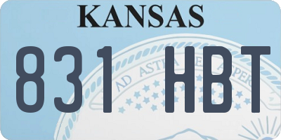 KS license plate 831HBT