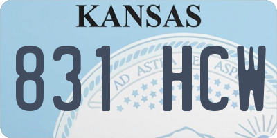 KS license plate 831HCW