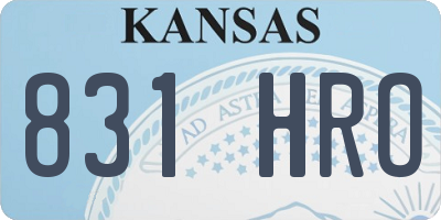 KS license plate 831HRO