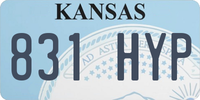 KS license plate 831HYP