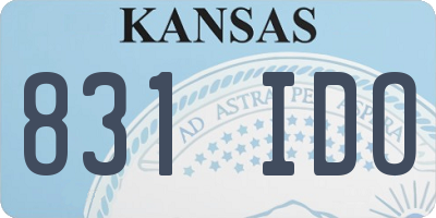 KS license plate 831IDO