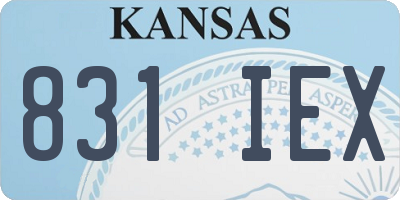 KS license plate 831IEX