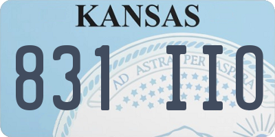 KS license plate 831IIO