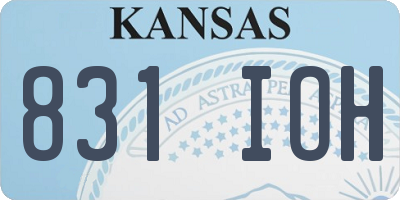 KS license plate 831IOH